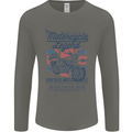 Motorcycle Legend Biker Motorcycle Chopper Mens Long Sleeve T-Shirt Charcoal