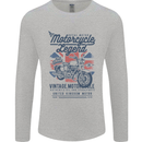 Motorcycle Legend Biker Motorcycle Chopper Mens Long Sleeve T-Shirt Sports Grey