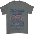 Motorcycle Legend Biker Motorcycle Chopper Mens T-Shirt Cotton Gildan Charcoal