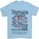Motorcycle Legend Biker Motorcycle Chopper Mens T-Shirt Cotton Gildan Light Blue