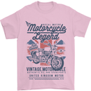 Motorcycle Legend Biker Motorcycle Chopper Mens T-Shirt Cotton Gildan Light Pink