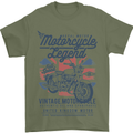 Motorcycle Legend Biker Motorcycle Chopper Mens T-Shirt Cotton Gildan Military Green