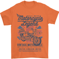 Motorcycle Legend Biker Motorcycle Chopper Mens T-Shirt Cotton Gildan Orange