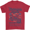 Motorcycle Legend Biker Motorcycle Chopper Mens T-Shirt Cotton Gildan Red
