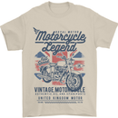 Motorcycle Legend Biker Motorcycle Chopper Mens T-Shirt Cotton Gildan Sand