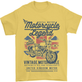 Motorcycle Legend Biker Motorcycle Chopper Mens T-Shirt Cotton Gildan Yellow