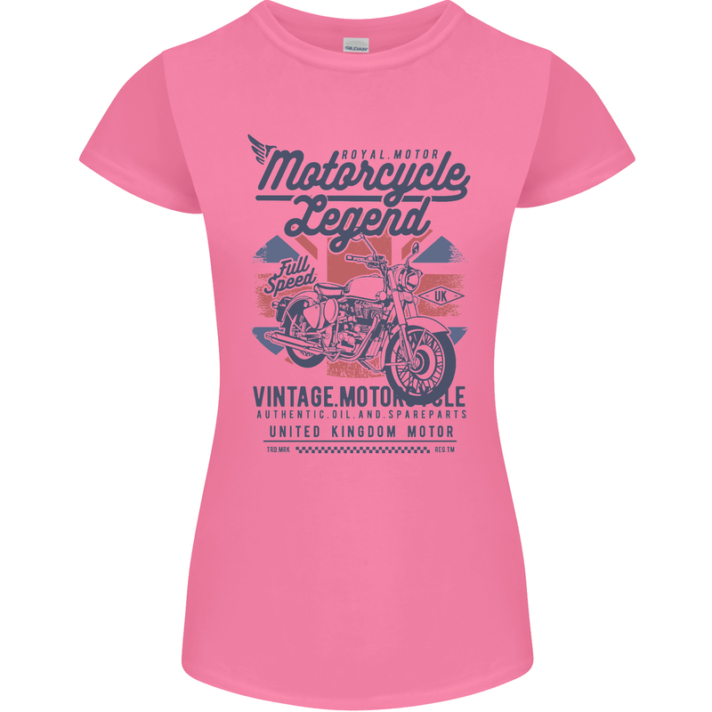 Motorcycle Legend Biker Motorcycle Chopper Womens Petite Cut T-Shirt Azalea