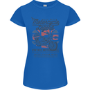 Motorcycle Legend Biker Motorcycle Chopper Womens Petite Cut T-Shirt Royal Blue