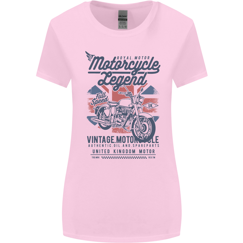 Motorcycle Legend Biker Motorcycle Chopper Womens Wider Cut T-Shirt Light Pink