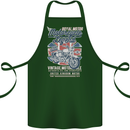 Motorcycle Legend Biker Union Jack British Cotton Apron 100% Organic Forest Green