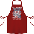 Motorcycle Legend Biker Union Jack British Cotton Apron 100% Organic Maroon