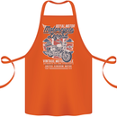 Motorcycle Legend Biker Union Jack British Cotton Apron 100% Organic Orange