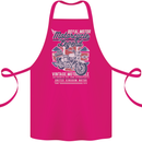 Motorcycle Legend Biker Union Jack British Cotton Apron 100% Organic Pink