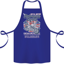 Motorcycle Legend Biker Union Jack British Cotton Apron 100% Organic Royal Blue