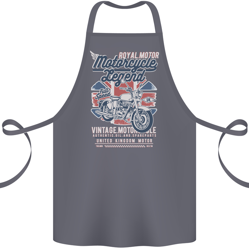 Motorcycle Legend Biker Union Jack British Cotton Apron 100% Organic Steel