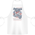 Motorcycle Legend Biker Union Jack British Cotton Apron 100% Organic White