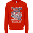 Motorcycle Legend Biker Union Jack British Kids Sweatshirt Jumper Bright Red