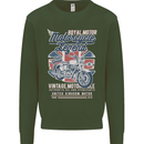 Motorcycle Legend Biker Union Jack British Kids Sweatshirt Jumper Forest Green