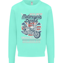 Motorcycle Legend Biker Union Jack British Kids Sweatshirt Jumper Peppermint
