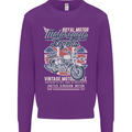 Motorcycle Legend Biker Union Jack British Kids Sweatshirt Jumper Purple