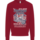 Motorcycle Legend Biker Union Jack British Kids Sweatshirt Jumper Red