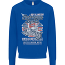 Motorcycle Legend Biker Union Jack British Kids Sweatshirt Jumper Royal Blue