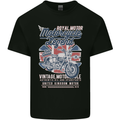 Motorcycle Legend Biker Union Jack British Kids T-Shirt Childrens Black