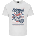 Motorcycle Legend Biker Union Jack British Kids T-Shirt Childrens White