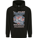 Motorcycle Legend Biker Union Jack British Mens 80% Cotton Hoodie Black
