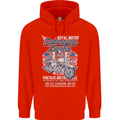 Motorcycle Legend Biker Union Jack British Mens 80% Cotton Hoodie Bright Red