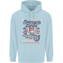 Motorcycle Legend Biker Union Jack British Mens 80% Cotton Hoodie Light Blue
