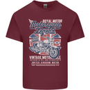 Motorcycle Legend Biker Union Jack British Mens Cotton T-Shirt Tee Top Maroon