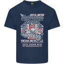 Motorcycle Legend Biker Union Jack British Mens Cotton T-Shirt Tee Top Navy Blue
