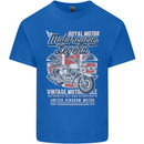 Motorcycle Legend Biker Union Jack British Mens Cotton T-Shirt Tee Top Royal Blue