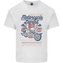 Motorcycle Legend Biker Union Jack British Mens Cotton T-Shirt Tee Top White