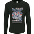 Motorcycle Legend Biker Union Jack British Mens Long Sleeve T-Shirt Black