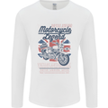 Motorcycle Legend Biker Union Jack British Mens Long Sleeve T-Shirt White