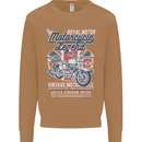 Motorcycle Legend Biker Union Jack British Mens Sweatshirt Jumper Caramel Latte
