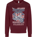 Motorcycle Legend Biker Union Jack British Mens Sweatshirt Jumper Maroon