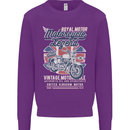 Motorcycle Legend Biker Union Jack British Mens Sweatshirt Jumper Purple