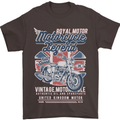 Motorcycle Legend Biker Union Jack British Mens T-Shirt Cotton Gildan Dark Chocolate