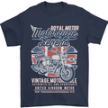 Motorcycle Legend Biker Union Jack British Mens T-Shirt Cotton Gildan Navy Blue