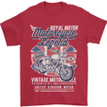 Motorcycle Legend Biker Union Jack British Mens T-Shirt Cotton Gildan Red