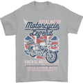 Motorcycle Legend Biker Union Jack British Mens T-Shirt Cotton Gildan Sports Grey