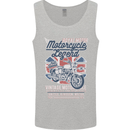 Motorcycle Legend Biker Union Jack British Mens Vest Tank Top Sports Grey