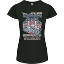 Motorcycle Legend Biker Union Jack British Womens Petite Cut T-Shirt Black