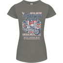 Motorcycle Legend Biker Union Jack British Womens Petite Cut T-Shirt Charcoal