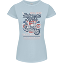 Motorcycle Legend Biker Union Jack British Womens Petite Cut T-Shirt Light Blue
