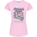 Motorcycle Legend Biker Union Jack British Womens Petite Cut T-Shirt Light Pink