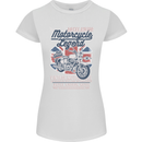 Motorcycle Legend Biker Union Jack British Womens Petite Cut T-Shirt White